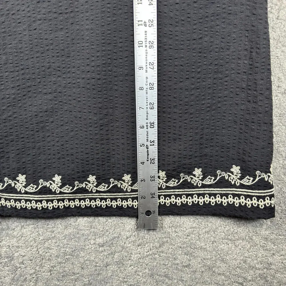 THML Black Embroidered Sleeveless Mini Dress Tunic‎ Ornate Boho Lined Sz Medium